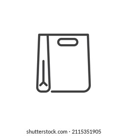 Paper bag line icon. linear style sign for mobile concept and web design. Take away food bag outline vector icon. Symbol, logo illustration. Vector graphics