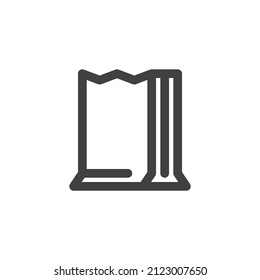 Paper bag line icon. linear style sign for mobile concept and web design. Shopping bag outline vector icon. Symbol, logo illustration. Vector graphics