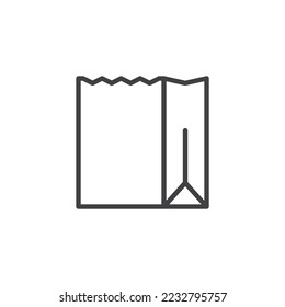 Papiertütensymbol. lineares Stilzeichen für mobiles Konzept und Webdesign. Umriss-Vektorsymbol für Papierverpackungen. Symbol, Logo-Abbildung. Vektorgrafik