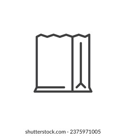 Paper bag line icon. linear style sign for mobile concept and web design. Paper food bag outline vector icon. Symbol, logo illustration. Vector graphics