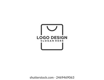 Vector de logotipo de línea de bolsa de papel