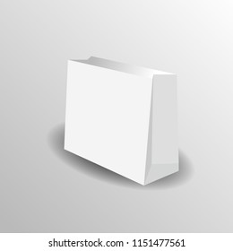 Paper bag mock up vector template on white background. Vector illustration