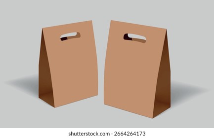 Bolsa de papel Mockup caja de entrega caja de envío respetuosa del medio ambiente