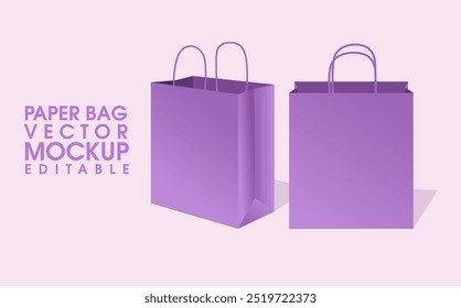 Paper bag mockup editable vector file