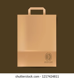 Paper bag mockup isolated vector