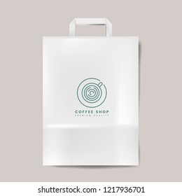 Paper bag mockup isolated vector