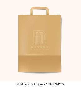 Paper bag mockup isolated vector
