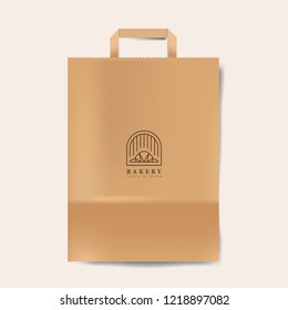 Paper bag mockup isolated vector
