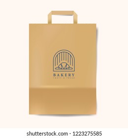 Paper bag mockup isolated vector
