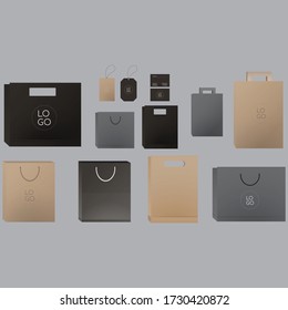 Paper Bag Mockup Packaging All Size