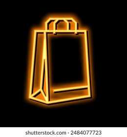 paper bag neon light sign vector. paper bag illustration