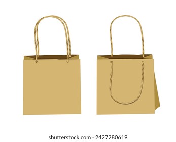 Paper bag on white background.