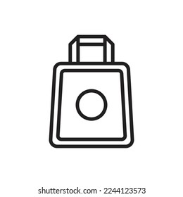 Icono de contorno de la bolsa de papel Ilustración vectorial