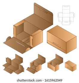 Paper Bag packaging die cut template design. 3d mock-up