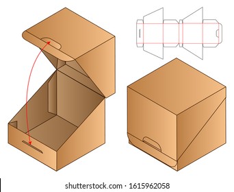 Paper Bag packaging die cut template design. 3d mock-up