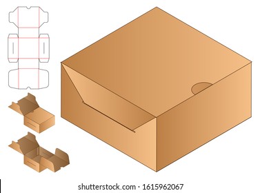 Paper Bag packaging die cut template design. 3d mock-up