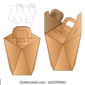 Paper Bag packaging die cut template design. 3d mock-up