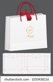 paper bag packaging die-cut and 3d bag mockup