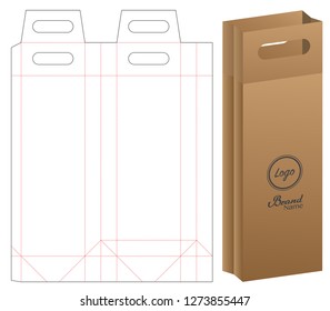 paper bag packaging die-cut and 3d bag mockup