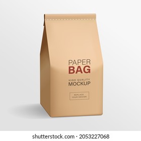 Paper bag packaging mockups brown color