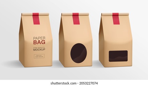 Paper bag packaging mockups brown color