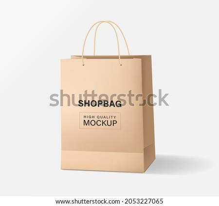 Paper bag packaging mockups brown color
