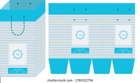bolsa de papel para el color vectorial del perfume completo
