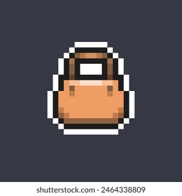 bolsa de papel en estilo pixel art