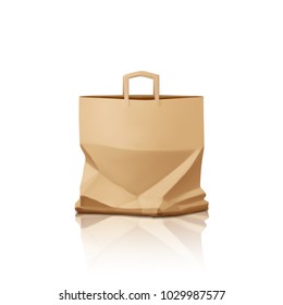 Paper bag, realistic vector.