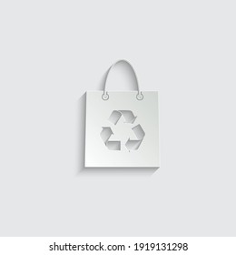 Paper Bag With Recycle Sign. Ecologi Icon 