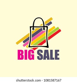 paper bag sale poster vector 