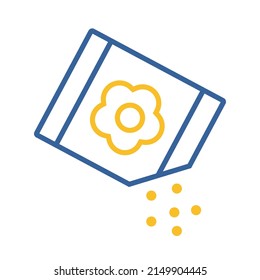 Papiertasche mit Samen einzeln Vektorsymbol. Graph Symbol für Landwirtschaft, Garten und Pflanzen Website und Design, Logo, App, UI