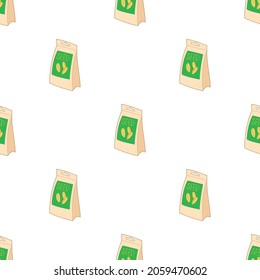 Paper bag with seeds pattern seamless background texture repeat wallpaper geometric vector