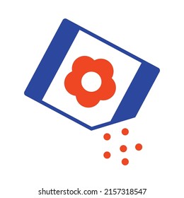 Paper bag with seeds vector glyph icon. Graph symbol for agriculture, garden and plants web site and apps design, logo, app, UI