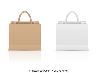 Paper bag set on a white background.