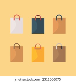 Paper bag set vector isolated 
