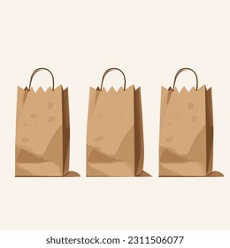 Vector de juego de bolsos de papel aislado 