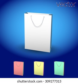 Paper bag set.Vector illustration.