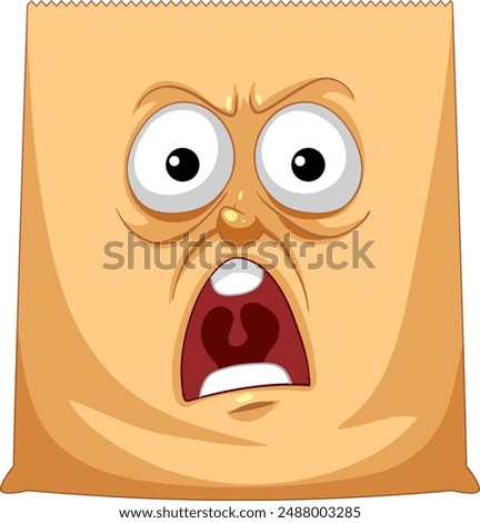 A paper bag with a shocked expression
