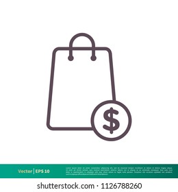 Paper Bag, Shop Icon Vector Logo Template Illustration Design. Vector EPS 10.