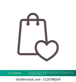 Paper Bag, Shop Icon Vector Logo Template Illustration Design. Vector EPS 10.