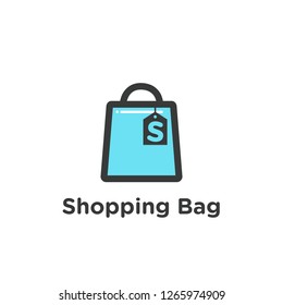 paper bag, shopping bag icon vector logo template