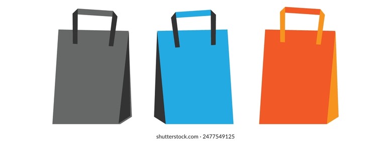 Paper bag, shopping bag illustration. Shopping bag icon.