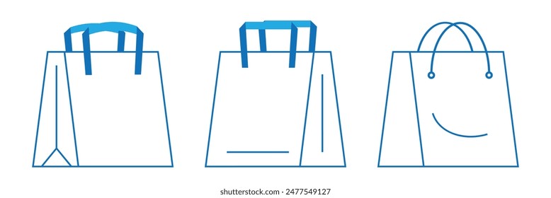 Paper bag, shopping bag illustration. Shopping bag icon.