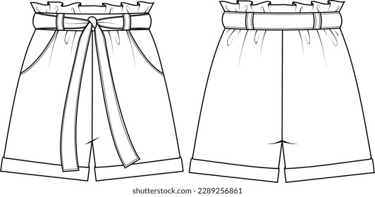 paper bag short pants sketch