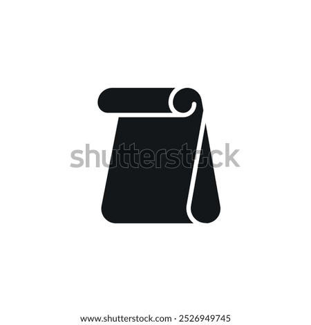 Paper bag simple glyph icon. Vector solid isolated black illustration.
