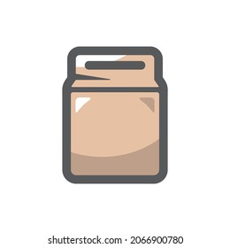 Paper bag simple Vector icon Cartoon illustration