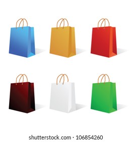 paper bag in six color vector illustration