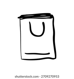 Elemento de diseño de boceto de bolsa de papel