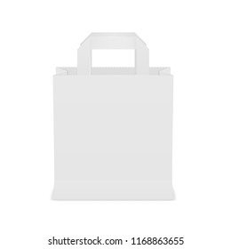Paper bag template. Empty shopping paquette mock-up